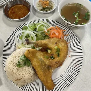 Fried Chicken Leg Rice Platter