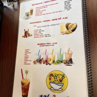 Beverages Menu Page