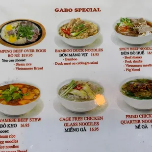 a menu for a restaurant