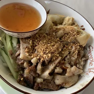 59. Grilled Pork & Eggroll on Rice Vermicelli
