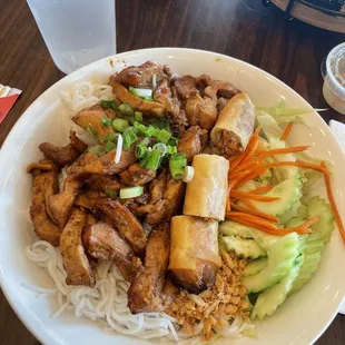 8.19.23- Pho Garden- grilled chicken and egg roll