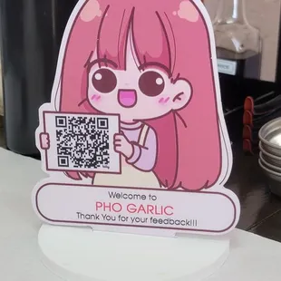 Menu on QR code