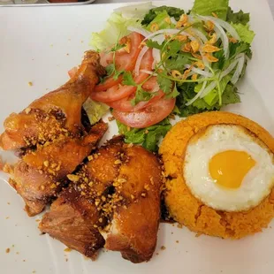 Chicken roti rice plate