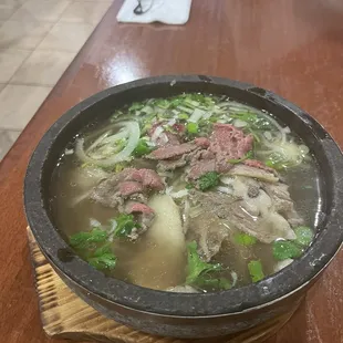 Pho in the stone bowl