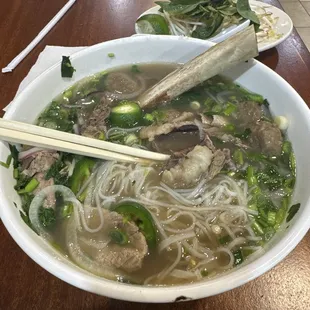 P4 round and meatball pho with beef rib