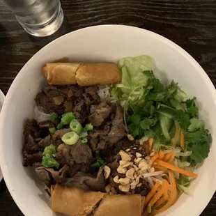 13. Vermicelli with Crispy Egg Rolls and Charbroiled Pork/Beef/Chicken