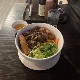 13. Vermicelli with Crispy Egg Rolls and Charbroiled Pork/Beef/Chicken  I picked pork :3