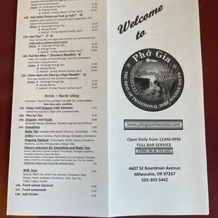 To Go menu