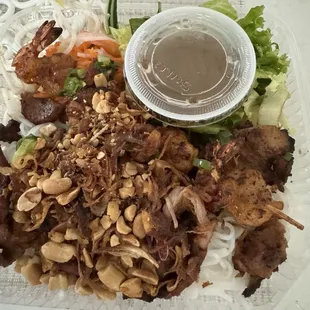 Grilled Pork &amp; Shrimp vermicelli bowl