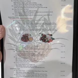 Pho Ginger.  Menu 2.