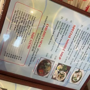 menu