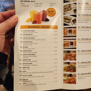menu