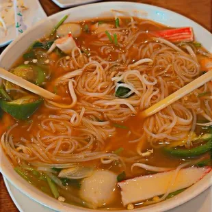 Sea food pho with extra order of noodles