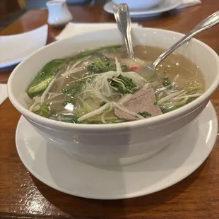 Rice Noodle Soup with Sirloin Steak PHO.