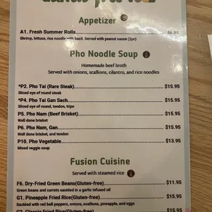 menu