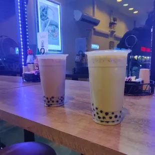two drinks on a table