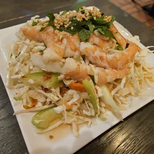 Shrimp and peanut salad