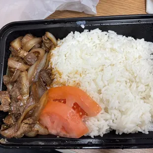 Beef cubes with rice - 90% rice and very little beef...