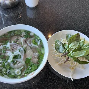 Pho Brisket Small- mint and bean sprouts were crisp and clean, the meat was tender and easy to chew broth was mild and had a clean finish.