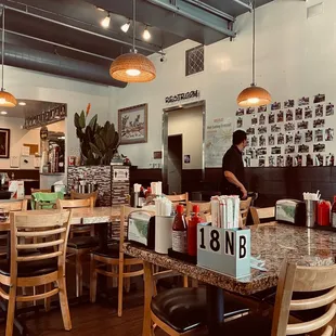 the interior of a restaurant
