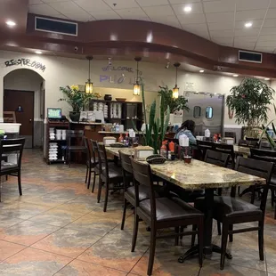 Clean dining area with a friendly staff