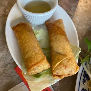 Egg roll - wonton skin.  I think I order the wrong version cause ppls pix are dif