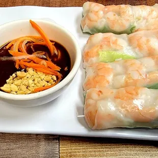 Spring rolls. A must for shrimp lovers.