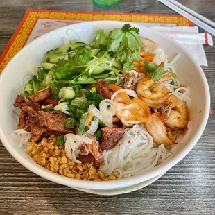Vermicelli with Charbroiled Shrimp and Charbroiled Pork...very good !