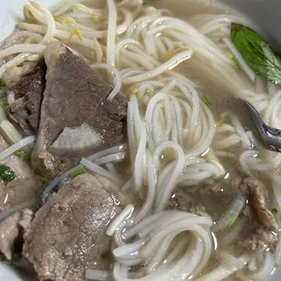 Pho rare steak and brisket