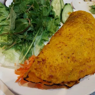 an omelet and a salad