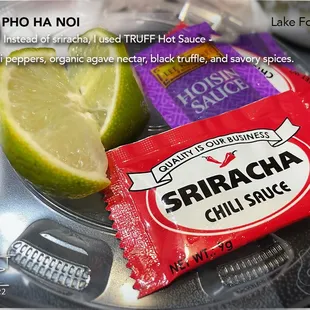 Combination Pho/Pho Dac Biet ($13.50) To-go order (I'm not a fan of the prepackaged hoisin &amp; chili sauce.)