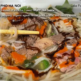 Combination Pho/Pho Dac Biet ($13.50) To-go order (I'm not a fan of the prepackaged hoisin &amp; chili sauce.)