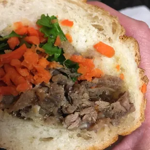 Bahn mi Stir Stir-Fried Beef Banh Mi not much meat