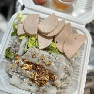 60. Steamed Rice Rolls Wrapped with Ground Pork Vietnamese Specialties