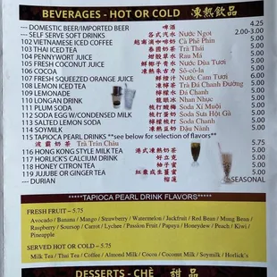 menu