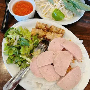 #61 Steamed Rice Rolls with Fancy Pork and Imperial rolls