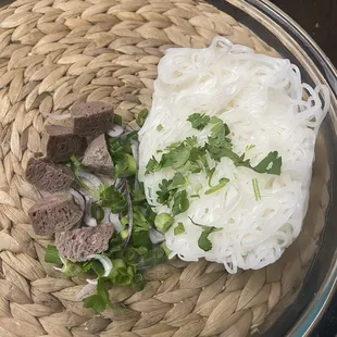 Small meatball pho, with only a meatball and a half