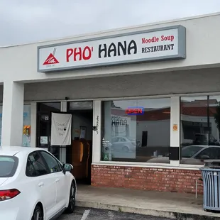 the front of the restaurant