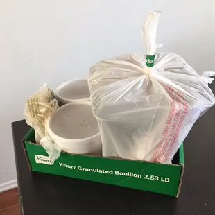 a box of food items