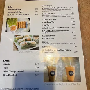 Menu as of 1/31/23