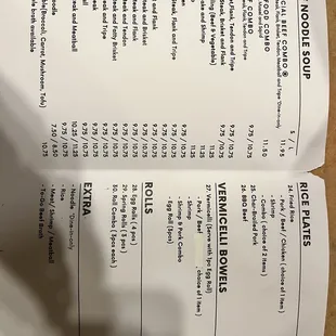 menu