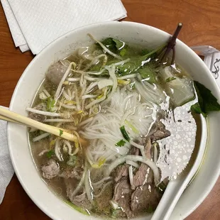a bowl of pho hang