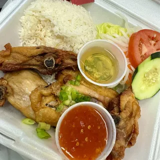#61 Deep Fried Chicken on Rice Plate