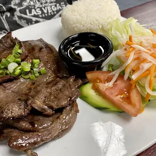 #64 Grilled Beef on Rice Plate