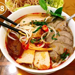 Spicy and flavorful Bún Bò Huế, featuring rich beef broth, tender beef, and bold herbs. A comforting, aromatic Vietnamese favorite!