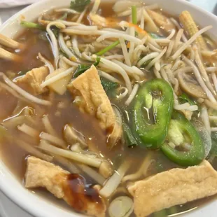 Pho Chay Dau Hu   Vegetable Broth! Tofu and mixed vegetables