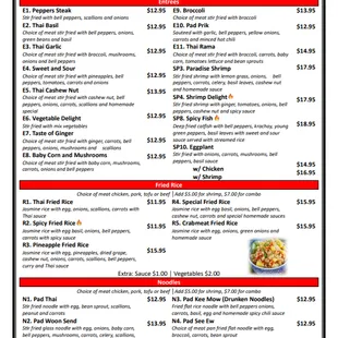 Menu page 7 (Thai Cuisine Cont.)