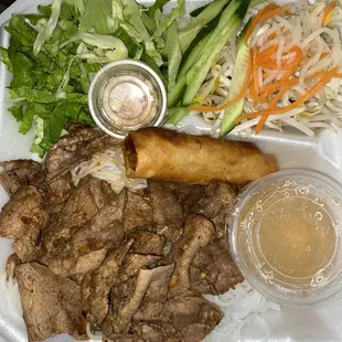 Grilled Beef &amp; Egg Roll Vermicelli
