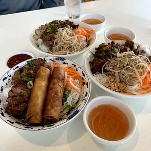 Vermicelli with Grilled Pork and Eggrolls &amp; 2 Vermicelli with Grilled Pork and Shredded Pork