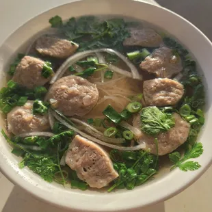 Pho bo vien served piping hot!